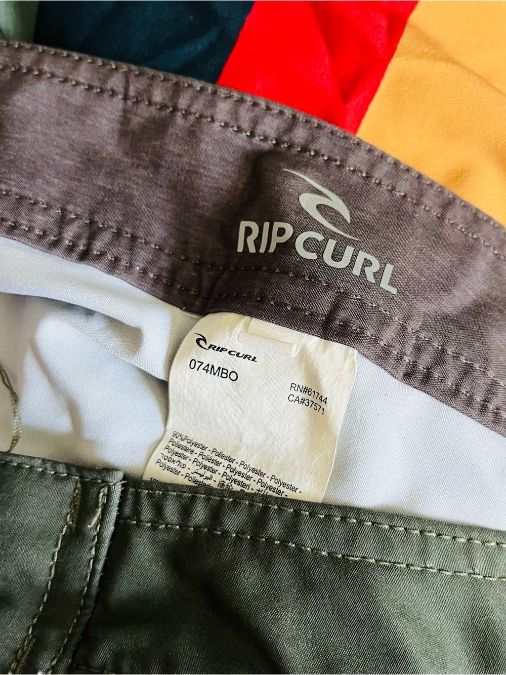 Rip Curl Two-Tone Olive and Gray Waistboard Shorts